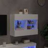 Mueble De Tv De Pared Con Luces Led Blanco 78,5x30x60,5 Cm