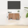 Mueble Para Tv De Pared Blanco Brillante 80x34,5x40 Cm