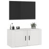 Mueble Para Tv De Pared Blanco Brillante 80x34,5x40 Cm