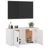 Mueble Para Tv De Pared Blanco Brillante 80x34,5x40 Cm