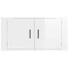 Mueble Para Tv De Pared Blanco Brillante 80x34,5x40 Cm