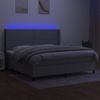 Cama Box Spring Con Colchón Tela Y Led Gris Claro 200x200 Cm