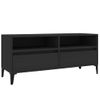 Mueble De Tv Madera Contrachapada Negro 100x34,5x44,5 Cm