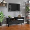 Mueble De Tv Madera Contrachapada Negro 100x34,5x44,5 Cm