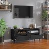 Mueble De Tv Madera Contrachapada Negro 100x34,5x44,5 Cm