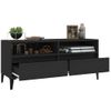 Mueble De Tv Madera Contrachapada Negro 100x34,5x44,5 Cm