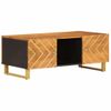 Mesa De Centro Madera Maciza De Mango Negro Marrón 100x54x40 Cm