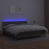 Cama Box Spring Colchón Y Led Cuero Sintético Gris 180x200 Cm