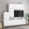 Muebles De Tv De Pared 5 Piezas Madera De Ingeniería Blanco