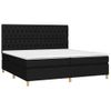 Cama Box Spring Colchón Y Luces Led Tela Negro 200x200 Cm