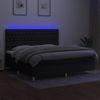 Cama Box Spring Colchón Y Luces Led Tela Negro 200x200 Cm