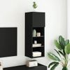 Mueble Para Tv Con Luces Led Negro 30,5x30x90 Cm