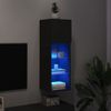 Mueble Para Tv Con Luces Led Negro 30,5x30x90 Cm