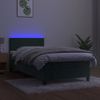 Cama Box Spring Colchón Y Led Terciopelo Verde Oscuro 90x200 Cm