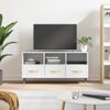 Mueble De Tv Madera Contrachapada Blanco Brillo 102x36x50 Cm