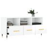 Mueble De Tv Madera Contrachapada Blanco Brillo 102x36x50 Cm