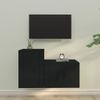 Set De Muebles Para Tv 2 Piezas Madera Contrachapada Negro