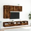 Muebles De Tv De Pared 5 Piezas Madera Ingeniería Roble Ahumado