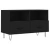 Mueble Para Tv Madera Contrachapada Negro 80x36x50 Cm