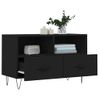 Mueble Para Tv Madera Contrachapada Negro 80x36x50 Cm