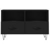 Mueble Para Tv Madera Contrachapada Negro 80x36x50 Cm