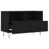 Mueble Para Tv Madera Contrachapada Negro 80x36x50 Cm