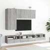 Muebles De Tv De Pared 5 Piezas Madera De Ingeniería Gris Sonoma