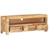 Mueble Para Tv De Madera Maciza De Mango Rugosa 110x30x40 Cm