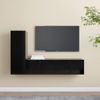 Juego De Mueble Para Tv De 3 Piezas Aglomerado Negro