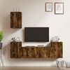 Set De Muebles De Tv 5 Piezas Madera Contrachapada Roble Ahumado