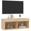 Mueble Para Tv Con Luces Led Roble Sonoma 80x30x30 Cm