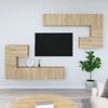 Mueble De Pared Para Tv Madera Contrachapada Color Roble Sonoma