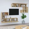 Mueble De Pared Para Tv Madera Contrachapada Color Roble Sonoma