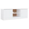 Mueble De Tv Alta Madera Maciza De Pino Blanco 112x35x41 Cm