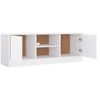 Mueble De Tv Alta Madera Maciza De Pino Blanco 112x35x41 Cm