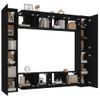 Set De Muebles Para Tv 8 Piezas Madera Contrachapada Negro