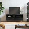 Mueble De Tv Madera Contrachapada Negro 100x34,5x44,5 Cm