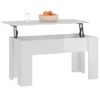 Mesa De Centro Madera Contrachapada Blanco Brillo 101x49x52 Cm