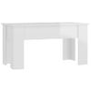 Mesa De Centro Madera Contrachapada Blanco Brillo 101x49x52 Cm