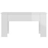 Mesa De Centro Madera Contrachapada Blanco Brillo 101x49x52 Cm