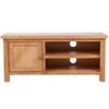 Mueble Para El Televisor Madera Maciza Roble 103x36x46 Cm