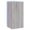 Mueble De Tv De Pared Con Luces Led Gris Sonoma 40,5x35x80 Cm