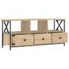 Mueble Tv Hierro Madera Contrachapada Roble Sonoma 102x33x45 Cm