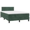 Cama Box Spring Con Colchón Terciopelo Verde Oscuro 120x190 Cm