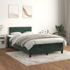 Cama Box Spring Con Colchón Terciopelo Verde Oscuro 120x190 Cm