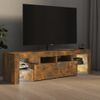Mueble De Tv Con Luces Led Color Roble Ahumado 140x36,5x40 Cm