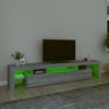 Mueble De Tv Con Luces Led Gris Sonoma 215x36,5x40 Cm