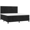 Cama Box Spring Colchón Y Led Terciopelo Negro 180x200 Cm