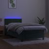 Cama Box Spring Colchón Y Led Terciopelo Verde Oscuro 80x200 Cm