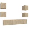 Set De Muebles Para Tv 6 Piezas Madera Contrachapada Roble Sonoma